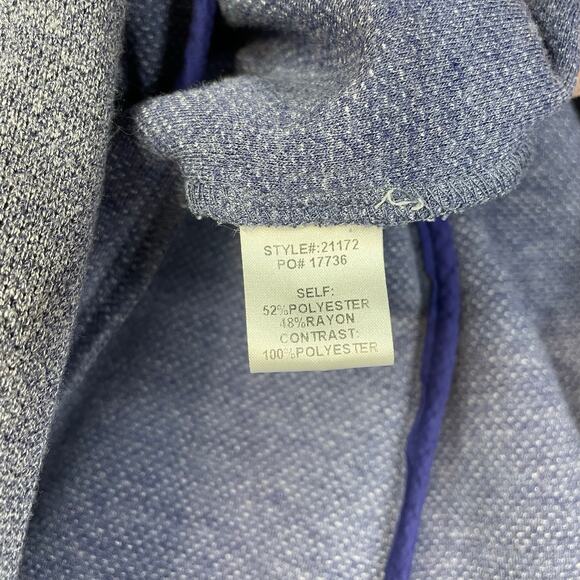 Skies are Blue Asa Stretch Knit Open Jacket Blazer Chambray Blue Cuffed women L - Picture 12 of 13